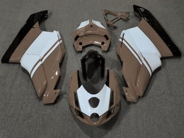 Marrón Brillante & Blanco 2003-2004 Ducati 749 999 Carenado Moto