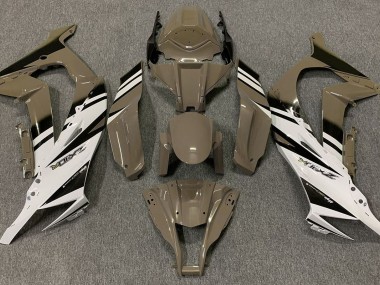 Marrón Brillante & Blanco 2011-2015 Kawasaki ZX10R Carenado Moto