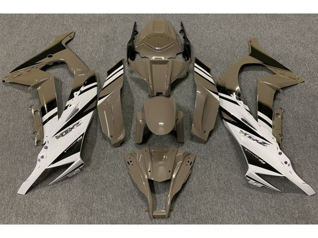 Marrón Brillante & Blanco 2011-2015 Kawasaki ZX10R Carenado Moto