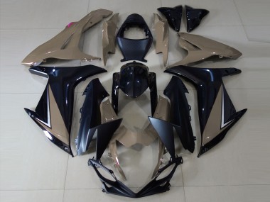 Marrón Brillante & Negro 2011-2024 Suzuki GSXR 600-750 Carenado Moto