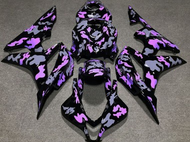 Morado & Gris Camuflaje 2007-2008 Honda CBR600RR Carenado Moto