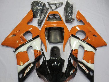 Naranja Blanco & Negro 1998-2002 Yamaha R6 Carenado Moto