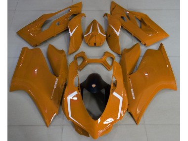 Naranja Brillante & Blanco 2011-2014 Ducati 1199 Carenado Moto