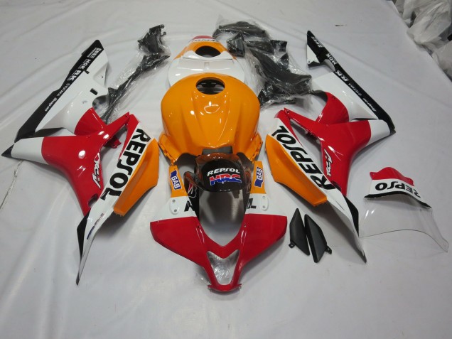 Naranja Claro & Blanco Repsol 2007-2008 Honda CBR600RR Carenado Moto
