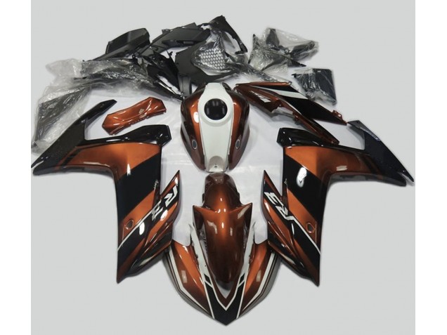 Naranja & Negro Brillante 2015-2018 Yamaha R3 Carenado Moto