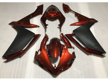 Naranja Oscuro Brillante & Negro 2007-2008 Yamaha R1 Carenado Moto