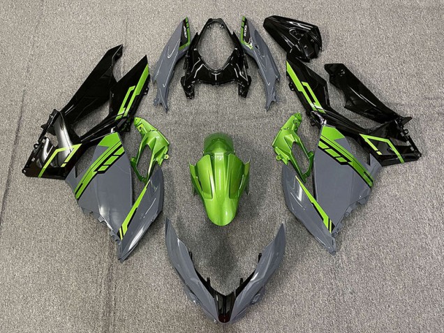 Nardo Gris & Verde 2018-2023 Kawasaki Ninja 400 Carenado Moto