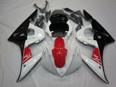 Negro Blanco & Rojo 2005 Yamaha R6 Carenado Moto