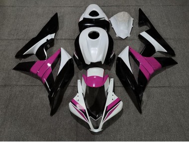 Negro Blanco & Rosa 2007-2008 Honda CBR600RR Carenado Moto