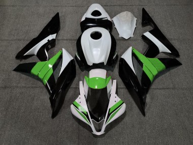 Negro Blanco & Verde 2007-2008 Honda CBR600RR Carenado Moto