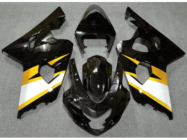 Negro Brillante & Amarillo 2004-2005 Suzuki GSXR 600-750 Carenado Moto Negro Brillante & Amarillo 2004-2005 Suzuki GSXR 600-750 Carenado Moto