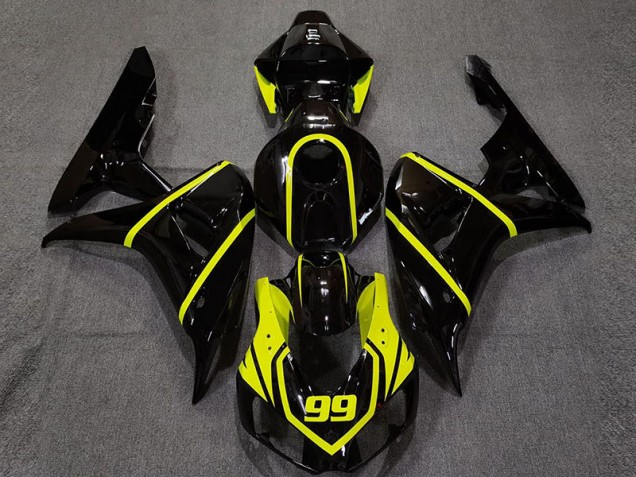 Negro Brillante & Amarillo Brillante 2006-2007 Honda CBR1000RR Carenado Moto