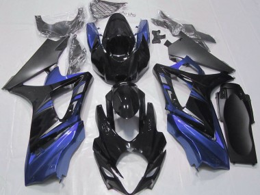 Negro Brillante & Azul 2007-2008 Suzuki GSXR 1000 Carenado Moto