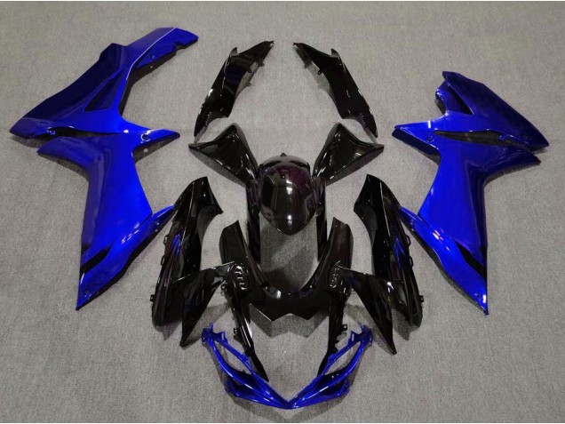 Negro Brillante & Azul Agua 2011-2024 Suzuki GSXR 600-750 Carenado Moto