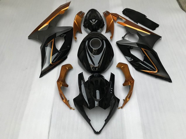Negro Brillante & Bronce 2005-2006 Suzuki GSXR 1000 Carenado Moto Negro Brillante & Bronce 2005-2006 Suzuki GSXR 1000 Carenado Moto