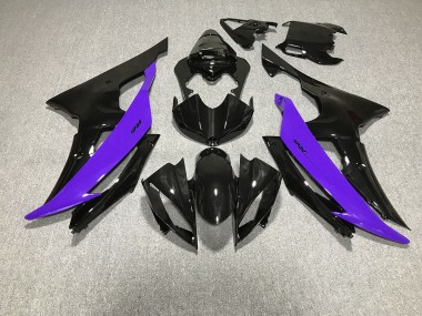 Negro Brillante & Morado 2008-2016 Yamaha R6 Carenado Moto