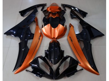 Negro Brillante & Naranja Claro 2008-2016 Yamaha R6 Carenado Moto