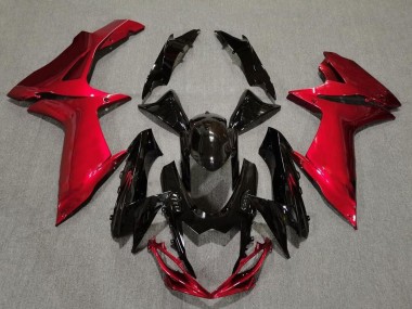 Negro Brillante & Rojo Lava 2011-2024 Suzuki GSXR 600-750 Carenado Moto