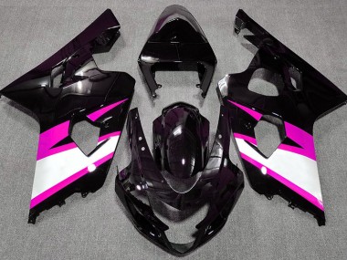 Negro Brillante & Rosa 2004-2005 Suzuki GSXR 600-750 Carenado Moto