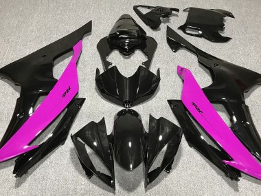 Negro Brillante & Rosa 2008-2016 Yamaha R6 Carenado Moto
