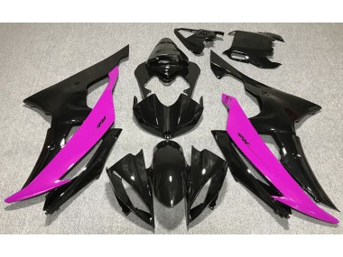 Negro Brillante & Rosa 2008-2016 Yamaha R6 Carenado Moto