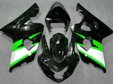 Negro Brillante & Verde 2004-2005 Suzuki GSXR 600-750 Carenado Moto