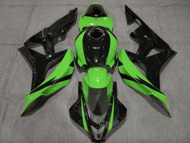 Negro Brillante & Verde 2007-2008 Honda CBR600RR Carenado Moto