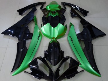 Negro Brillante & Verde Claro 2008-2016 Yamaha R6 Carenado Moto