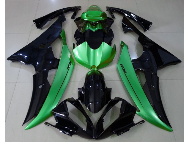 Negro Brillante & Verde Claro 2008-2016 Yamaha R6 Carenado Moto