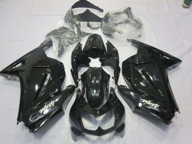 Negro Brillo 2008-2012 Kawasaki Ninja 250 Carenado Moto
