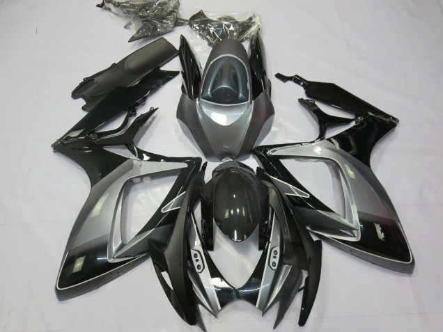 Negro Gris Especial 2006-2007 Suzuki GSXR 600-750 Carenado Moto