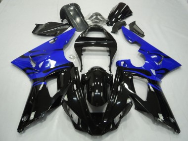 Negro Llama & Azul 2000-2001 Yamaha R1 Carenado Moto