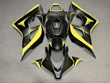 Negro Mate & Amarillo 2007-2008 Honda CBR600RR Carenado Moto