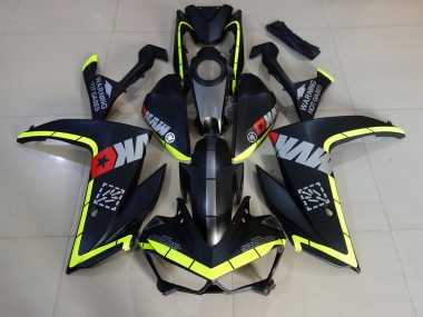 Negro Mate & Amarillo 2015-2018 Yamaha R3 Carenado Moto