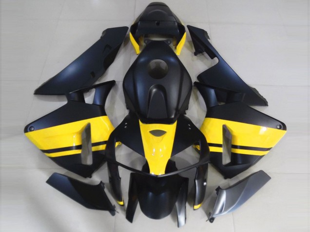 Negro Mate & Amarillo Brillante 2005-2006 Honda CBR600RR Carenado Moto Negro Mate & Amarillo Brillante 2005-2006 Honda CBR600RR Carenado Moto