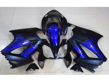 Negro Mate & Azul 2002-2012 Honda VFR800 Carenado Moto