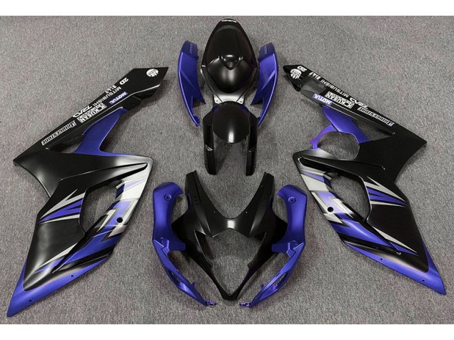 Negro Mate & Azul 2005-2006 Suzuki GSXR 1000 Carenado Moto