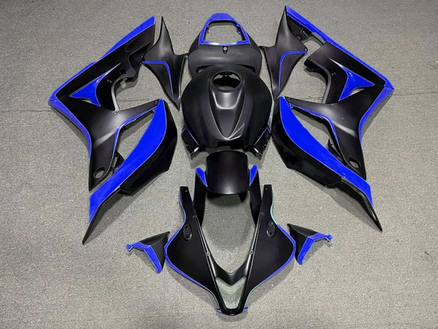 Negro Mate & Azul 2007-2008 Honda CBR600RR Carenado Moto