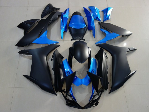 Negro Mate & Azul Brillante 2011-2024 Suzuki GSXR 600-750 Carenado Moto