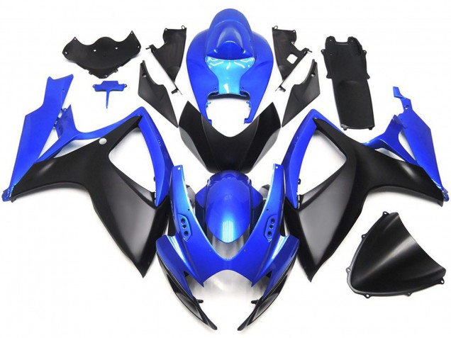 Negro Mate & Azul OEM Estilo Personalizado 2006-2007 Suzuki GSXR 600-750 Carenado Moto