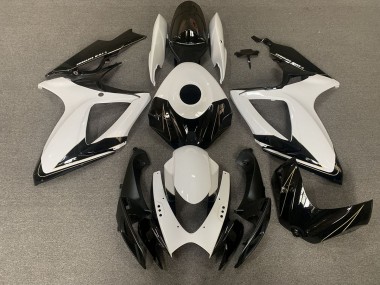 Negro Mate & Blanco Brillante 2006-2007 Suzuki GSXR 600-750 Carenado Moto
