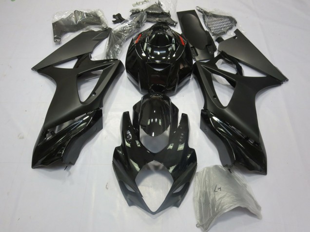 Negro Mate Brillo 2007-2008 Suzuki GSXR 1000 Carenado Moto Negro Mate Brillo 2007-2008 Suzuki GSXR 1000 Carenado Moto