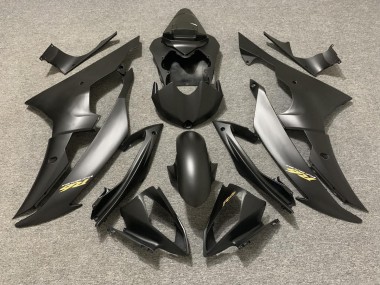 Negro Mate Con Logotipo Dorado 2008-2016 Yamaha R6 Carenado Moto