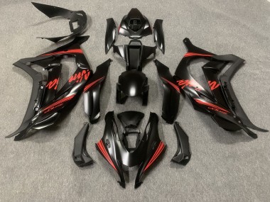 Negro Mate Con Rojo 2016-2019 Kawasaki ZX10R Carenado Moto