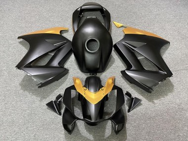 Negro Mate & Dorado 2002-2012 Honda VFR800 Carenado Moto