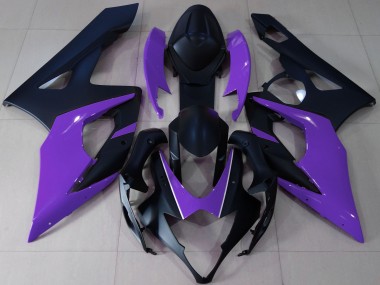 Negro Mate & Morado 2005-2006 Suzuki GSXR 1000 Carenado Moto