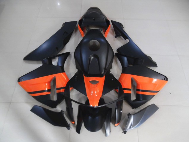 Negro Mate & Naranja Brillante 2005-2006 Honda CBR600RR Carenado Moto Negro Mate & Naranja Brillante 2005-2006 Honda CBR600RR Carenado Moto