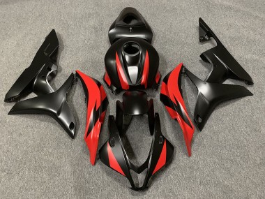 Negro Mate & Rojo 2007-2008 Honda CBR600RR Carenado Moto