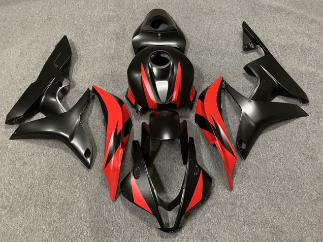 Negro Mate & Rojo 2007-2008 Honda CBR600RR Carenado Moto