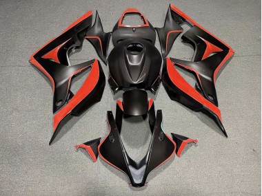 Negro Mate & Rojo 2007-2008 Honda CBR600RR Carenado Moto
